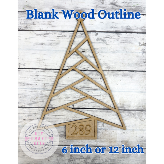 Style 289 Christmas Tree Laser Cut Outline Frame Blank