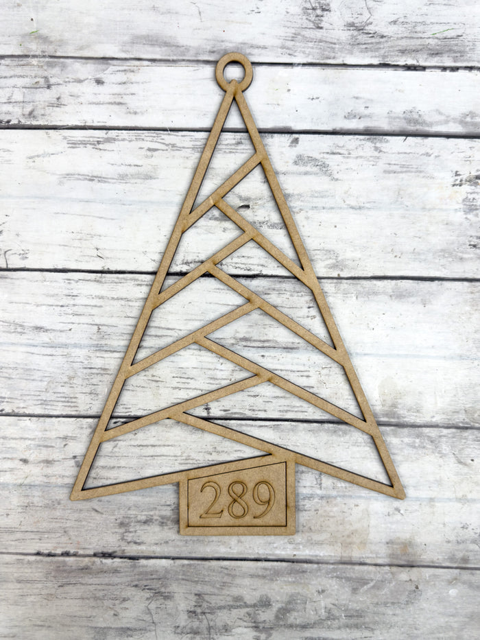 Style 289 Christmas Tree Laser Cut Outline Frame Blank
