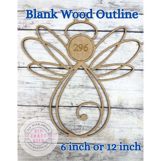 Style 296 Angelic Angel Laser Cut Outline Frame Blank