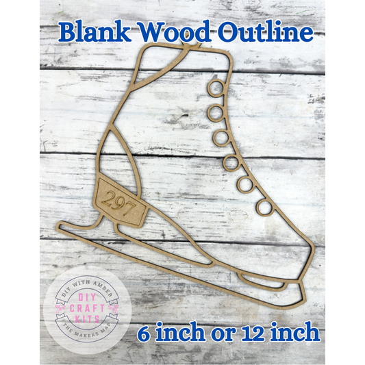 Style 297 Ice Skate Laser Cut Outline Frame Blank