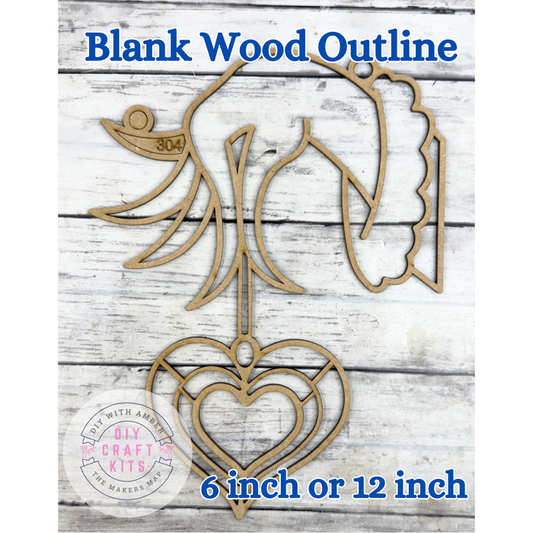 Style 304 Green Guy Heart Laser Cut Outline Frame Blank