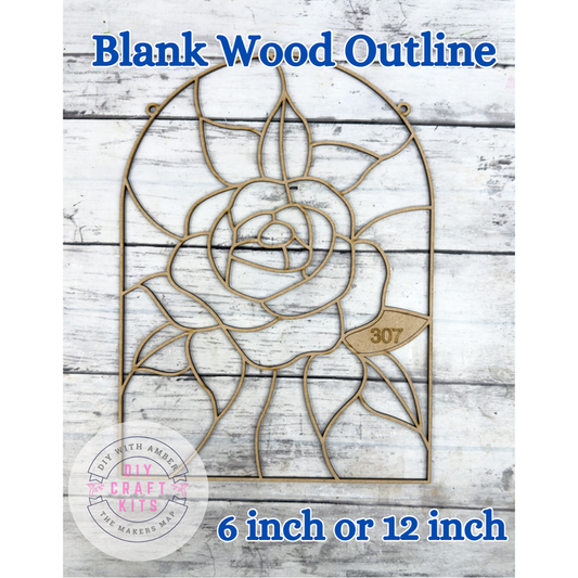 Style 307 Arch Rose Laser Cut Outline Frame Blank