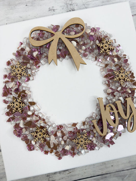 Style A Joy 12x12 Crushed Glass Wreath Canvas Project Kit