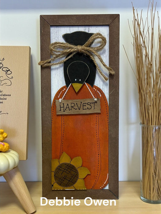 Tall Skinny Framed Pumpkin Crow DIY Kit