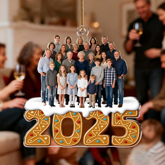 Wrapped In Love Personalized Photo Acrylic Ornament - Christmas Birthday Gifts For Family